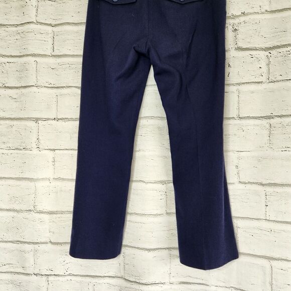 Marc Jacobs Navy Blue 100% Wool Wide Leg Dress Pant Trousers Lined Size 8 - Picture 4 of 10